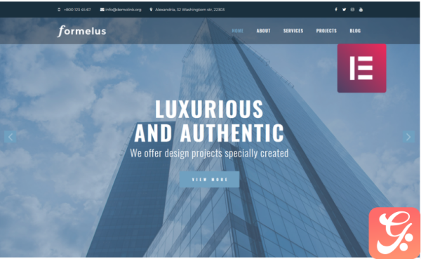 Formelus Architecture Multipurpose Modern Elementor WordPress Theme