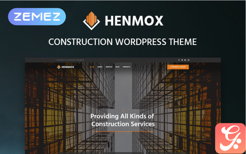 Henmox - Construction Multipurpose Modern Elementor WordPress Theme