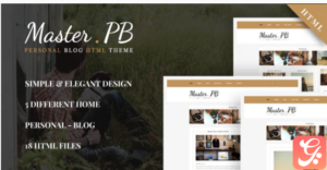 Master PB - Personal Blog HTML Template