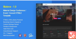 Mateve - Material Design Event / Conference / Concert HTML Template