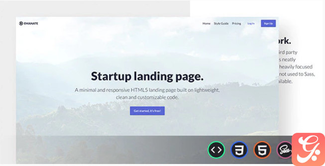 Emanate - Startup Landing Page