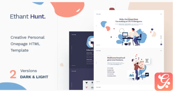 Ethant Hunt Personal Onepage HTML Template