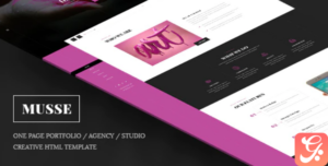 Musse - One Page Portfolio / Agency / Studio Creative Html Template