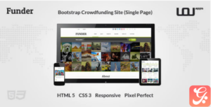 FUNDER - Bootstrap Crowdfunding Site (Single Page)