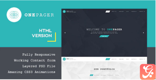 Onepager Responsive One Page HTML Template