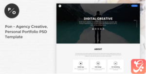 Pon - Responsive Agency Creative, Personal Portfolio PSD Template
