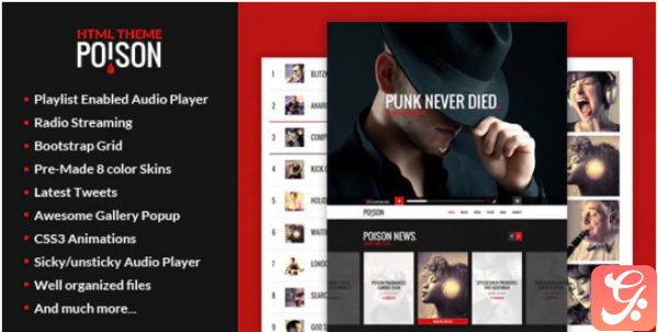 Poison Music HTML One Page Template
