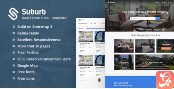 Suburb Real Estate HTML Template