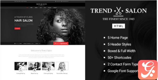 Trend Salon Barbershop HTML Template