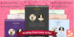 Wedding Event , Marriage Invite HTML Template