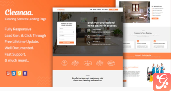 Cleanaa %E2%80%94 Cleaning Services Landing Page Template