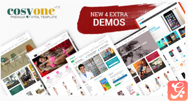 CosyOne Furniture Interior Drugstore Lingerie Electronics Clothing HTML Template