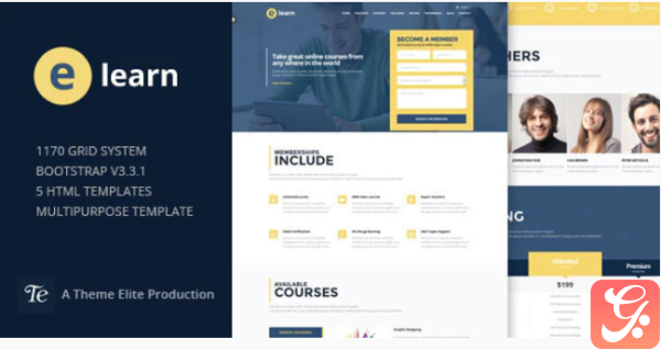 e Learn Onepage Bootstrap Education HTML