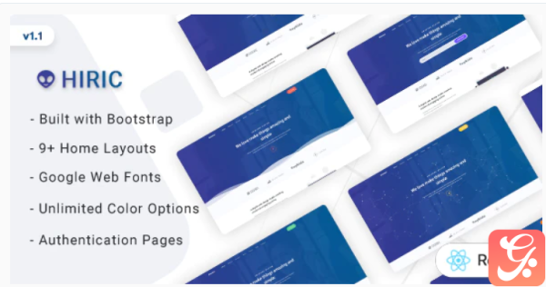 Hiric - React Landing Page Template