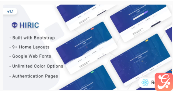 Hiric React Landing Page Template