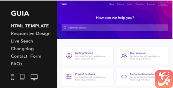 Guia Helpdesk and Documentation HTML5 Responsive Template