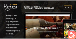 Resteto - One-page Restaurant Premium Template