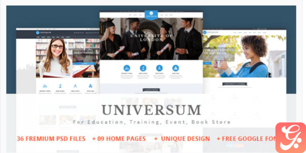 UNIVERSUM Education Event and Course PSD Template