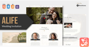Alife - Wedding Invitation HTML Template