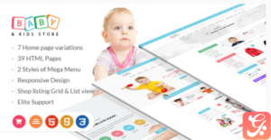 Baby & Kids Store eCommerce HTML Template with RTL Package