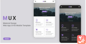 MUX - Material Design Web App UI Kit Mobile Template