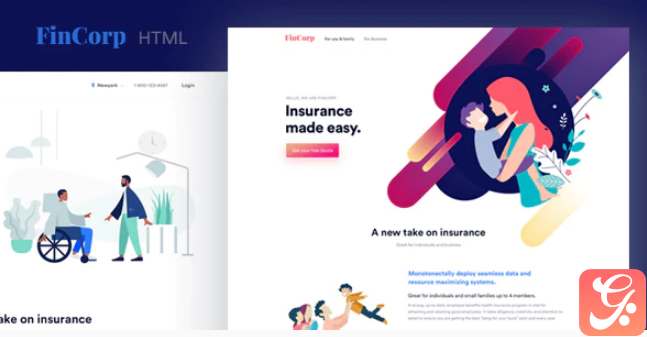 FinCorp - Finance, Insurance & Marketing Landing Page Template
