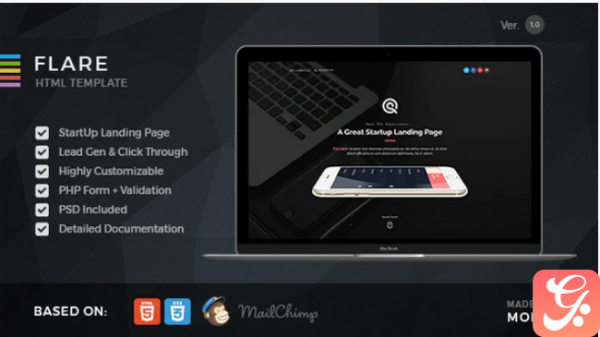 Flare - HTML Startup Landing Page Template