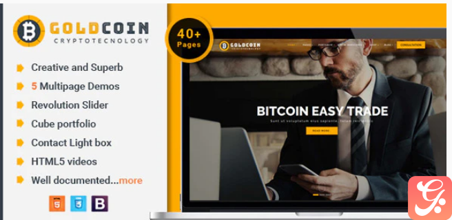 GoldCoin - Bitcoin Cryptocurrency HTML Template