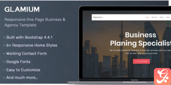 Glamium One Page Multipurpose HTML5 Template