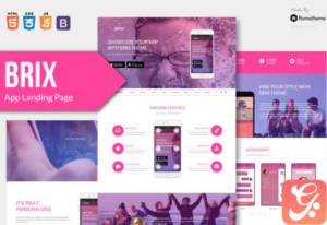 BRIX - Mobile App landing page HTML Template