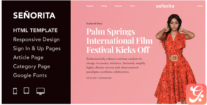 Senorita - Magazine and Blog HTML5 Responsive Template