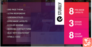 Sturlly Responsive One Page Multipurpose Template