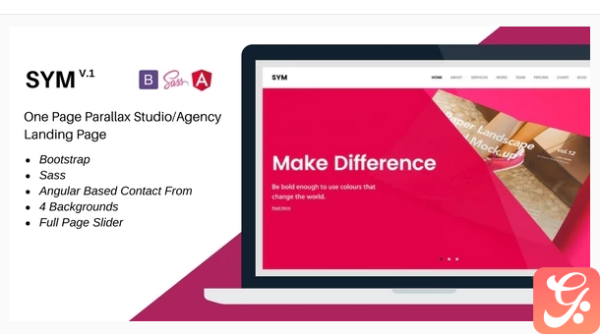 Sym Parallax StudioAgency Landing Page