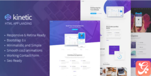 Kinetic - Desktop, Mobile & Product App Landing Pages