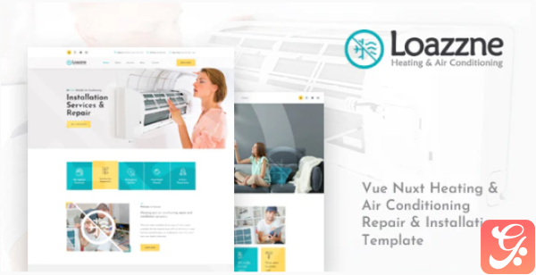 Loazzne Vue Nuxt Heating Air Conditioning Services Template