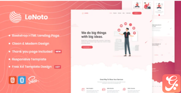 LeNoto Isometric Business HTML Landing Page