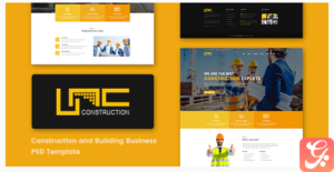 Unc Construction - Construction Business, Building Company PSD Template