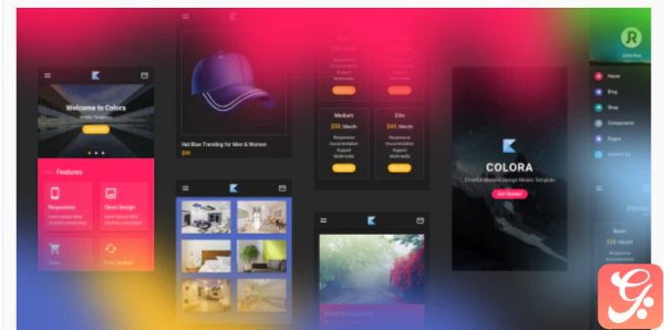 Colora - Colorful Material Design Mobile Template