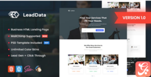 LeadData - Lead Generation HTML Landing Page Template