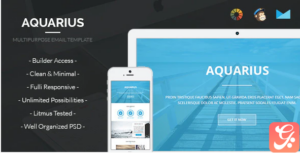 Aquarius - Corporate Email Template + Builder Access