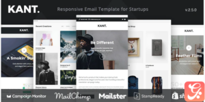 Kant - Responsive Email for Startups: 50+ Sections + MailChimp + Mailster + Shopify Notifications