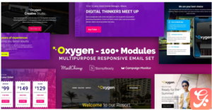 Oxygen - Multipurpose Email Set with 100+ Modules + MailChimp Editor + StampReady + Online Builder