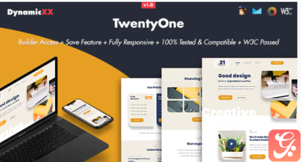 TwentyOne Responsive Email Online Template Builder