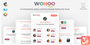 WOHOO - Beautiful Email Notifications Template - 15 Modules - Mailchimp & CampaignMoniter - Builder