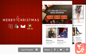 XMAS - E-commerce Responsive Email Template with MailChimp Editor, StampReady & Online Builder