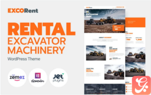 ExcoRent - Equipment Rental Template for Strong Landing Page WordPress Theme