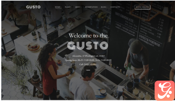 Gusto Cafe Restaurant WordPress Theme