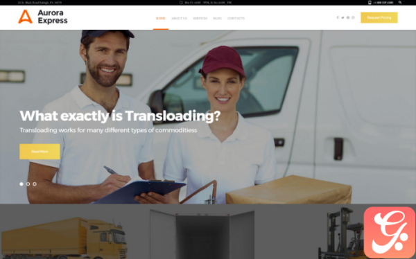 AuroraExpress - Transportation Company Responsive WordPress Theme