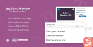 Jeg Font Preview - WooCommerce Extension Plugin 1.0.4