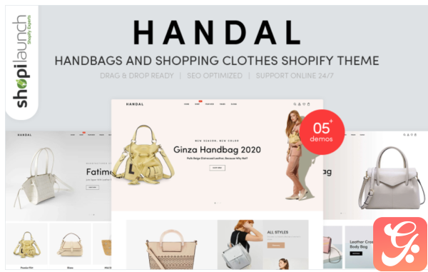 Handal Handbags Shopping Clothes Shopify Theme